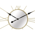 Horloge murale ronde en métal doré 80cm avec miroir Stick Réductions