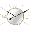 Horloge murale ronde en métal doré 80cm avec miroir Stick Réductions