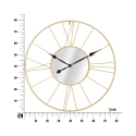 Horloge murale ronde en métal doré 80cm avec miroir Stick Caractéristiques