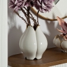 Vase à fleurs en céramique blanche avec contour doré Bud Vente