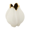 Vase à fleurs en céramique blanche avec contour doré Bud Offre