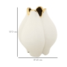 Vase à fleurs en céramique blanche avec contour doré Bud Réductions