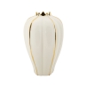 Vase à fleurs en céramique blanche avec détails dorés Potter Promotion
