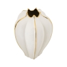 Vase à fleurs en céramique blanche avec détails dorés Potter Offre