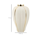 Vase à fleurs en céramique blanche avec détails dorés Potter Catalogue