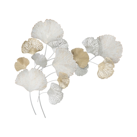 Décoration murale en métal 3D avec feuilles de Ginkgo Silvy Promotion