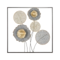 Décoration murale carrée en métal floral 3D Sqity Promotion