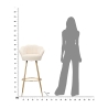 Tabouret de bar cuisine dossier fleur pieds dorés h90cm Vienna 