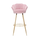 Tabouret de bar cuisine dossier fleur pieds dorés h90cm Vienna 