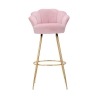 Tabouret de bar cuisine dossier fleur pieds dorés h90cm Vienna 
