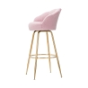 Tabouret de bar cuisine dossier fleur pieds dorés h90cm Vienna 