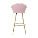 Tabouret de bar cuisine dossier fleur pieds dorés h90cm Vienna 