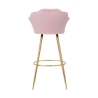 Tabouret de bar cuisine dossier fleur pieds dorés h90cm Vienna 