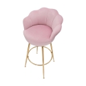 Tabouret de bar cuisine dossier fleur pieds dorés h90cm Vienna 