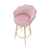 Tabouret de bar cuisine dossier fleur pieds dorés h90cm Vienna 