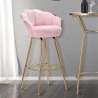 Tabouret de bar cuisine dossier fleur pieds dorés h90cm Vienna Catalogue