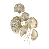Décoration murale 3D en métal doré avec feuilles Iris Remises