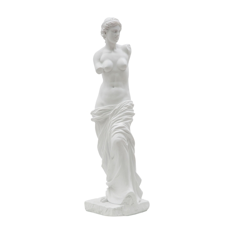 Statue décorative classique de table en polyrésine blanche H49cm Greek Promotion