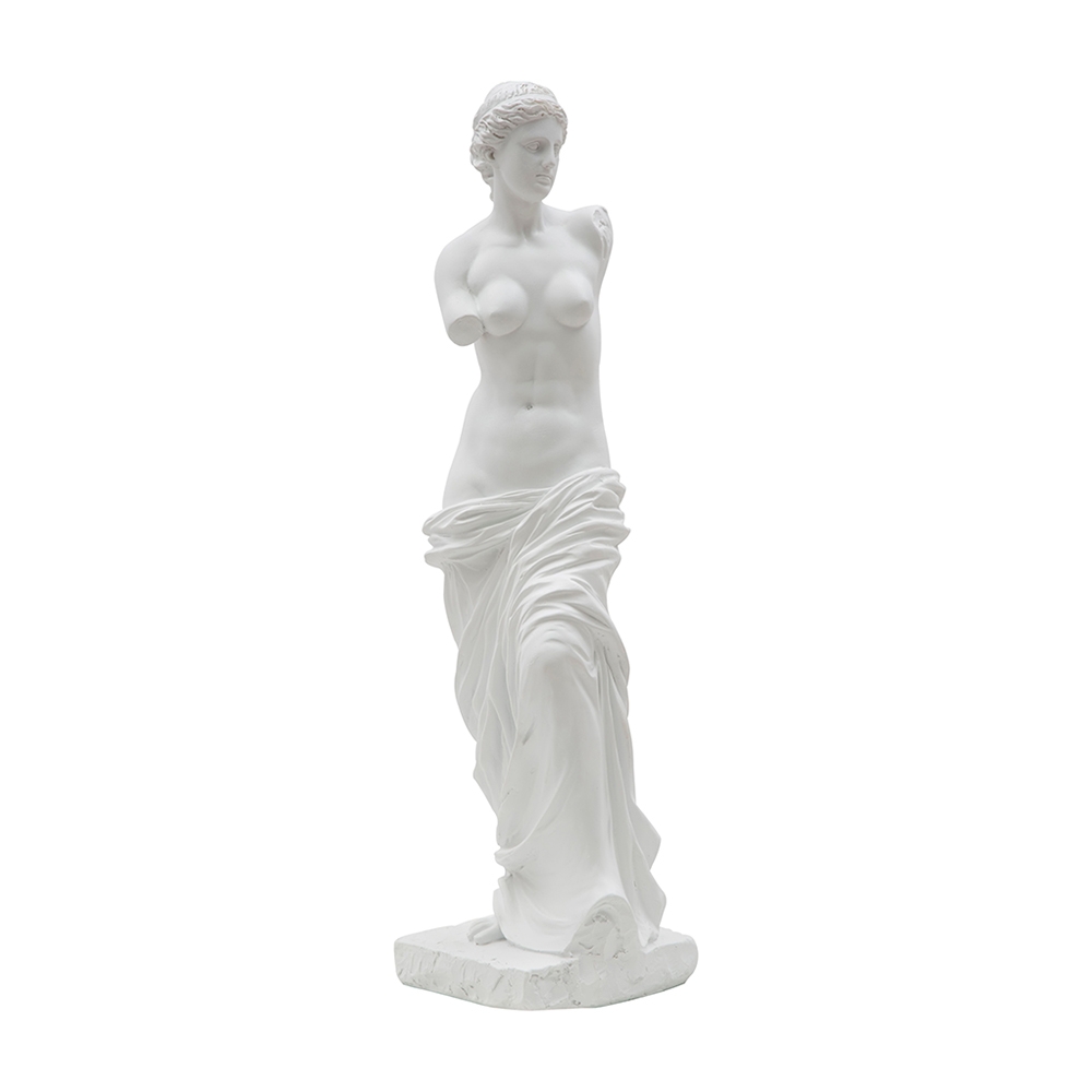 Statue décorative classique de table en polyrésine blanche H49cm Greek Promotion