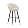 Tabouret de bar cuisine en velours avec pieds en bois noir et doré h80cm Prague Choix
