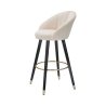 Tabouret de bar cuisine en velours avec pieds en bois noir et doré h80cm Prague Caractéristiques