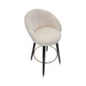 Tabouret de bar cuisine en velours avec pieds en bois noir et doré h80cm Prague Prix
