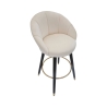 Tabouret de bar cuisine en velours avec pieds en bois noir et doré h80cm Prague Prix