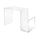 Table basse en plexiglas transparent design avec porte-revues S-Table Promotion