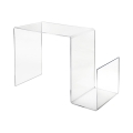 Table basse en plexiglas transparent design avec porte-revues S-Table Promotion