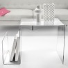 Table basse en plexiglas transparent design avec porte-revues S-Table Vente