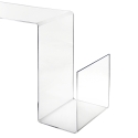 Table basse en plexiglas transparent design avec porte-revues S-Table Remises