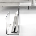 Table basse en plexiglas transparent design avec porte-revues S-Table Réductions