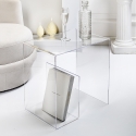 Table basse en plexiglas transparent 33x50x50 cm G  Table Vente