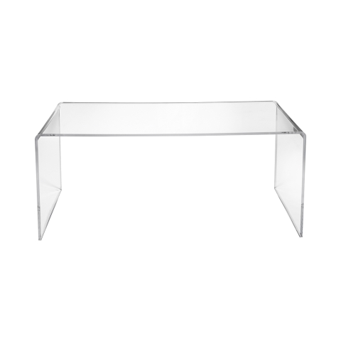 Table basse moderne en plexiglas transparent 40x81x36cm pour salon Milvio Promotion
