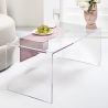 Table basse moderne en plexiglas transparent 40x81x36cm pour salon Milvio Vente