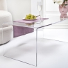 Table basse moderne en plexiglas transparent 40x81x36cm pour salon Milvio Réductions