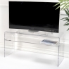Meuble TV moderne en plexiglas transparent 33x100x50cm Visio Vente
