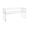 Meuble TV moderne en plexiglas transparent 33x100x50cm Visio Promotion