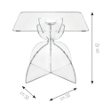 Table basse carrée 50x50 cm en plexiglas transparent Tessara Réductions