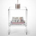Table basse design en plexiglas transparent 29x32x45cm Contigo Réductions