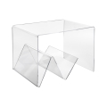 Table basse en plexiglas transparent avec porte-revues Zigozago Promotion