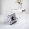 Table basse en plexiglas transparent avec porte-revues Zigozago Vente