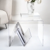 Table basse en plexiglas transparent avec porte-revues Zigozago Réductions
