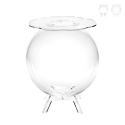Table basse ronde avec espace de rangement en plexiglas transparent Boollino Promotion