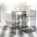 Table d'appoint mobile en plexiglas transparent pour salon Viceversa Remises