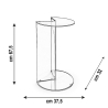 Table d'appoint haut en plexiglas transparent pour salon Atari 