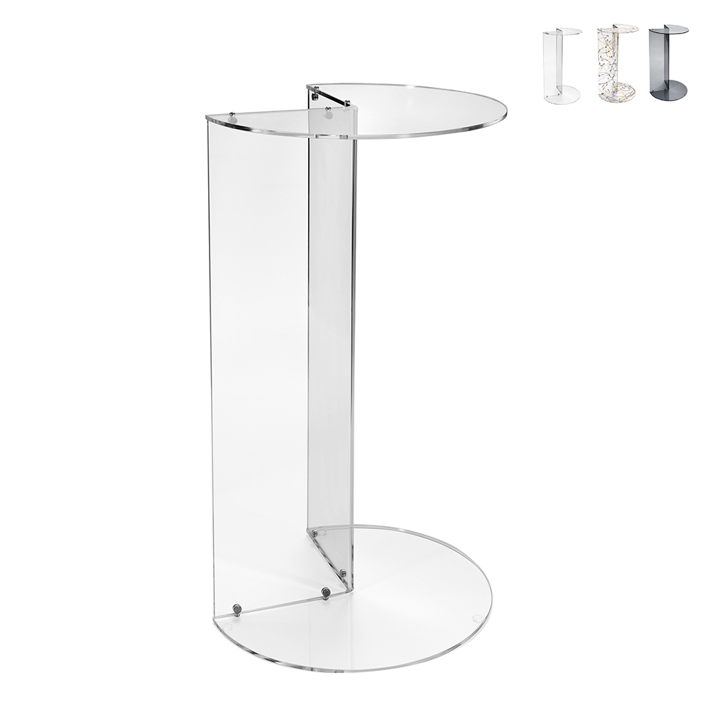 Table d'appoint haut en plexiglas transparent pour salon Atari Promotion
