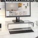 Support moniteur de bureau en plexiglas transparent 25x49x8cm Oly Vente