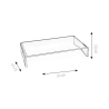 Support moniteur de bureau en plexiglas transparent 25x49x8cm Oly Caractéristiques