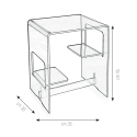 Table basse chevet pour chambre en plexiglas transparent Enan 